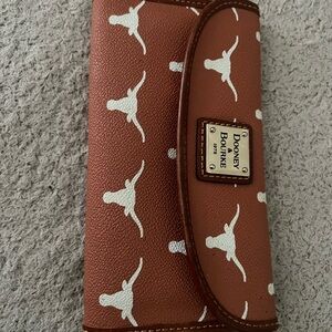 Dooney & Bourke Brown Wallet with White Longhorns
